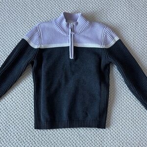 St. John's Bay Lavender and gray quarter zip Ribbed Sweater